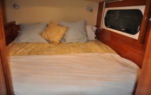 Port aft cabin with new Pottery Barn decor